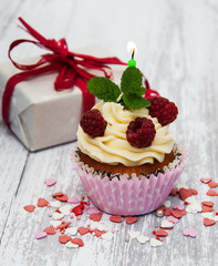 Cupcake and candle
