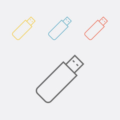 USB stick line icon.