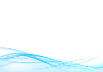 Obraz premium Blue mild soft futuristic smooth abstract wave banner