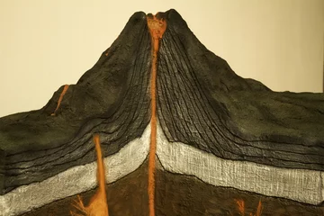 Papier Peint photo Lavable Volcan Maquette de volcan