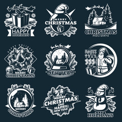 Merry Christmas Emblem Set