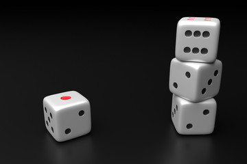 Dice. 3d rendering.