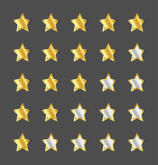 gold star rating template, graphic element