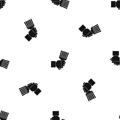 Hand holding pliers with handles pattern seamless black