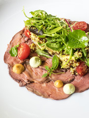 Slightly roasted tender meat of lamb