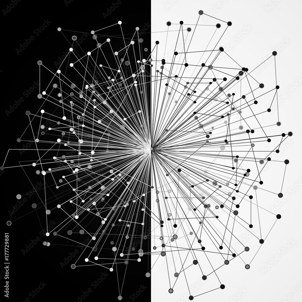 Aufkleber abstract geometric background with connected lines and dots