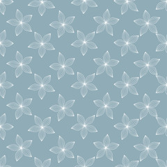 Seamless floral blue pattern. Flowers background. Textile rapport.
