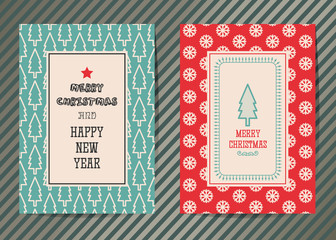 Merry Christmas vector graphic greeting card.