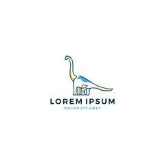 cute dino dinosaur brontosaurus logo vector © gaga vastard