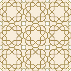 Seamless background for your designs. Modern golden ornament. Geometric abstract pattern