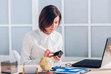  business woman working in the office