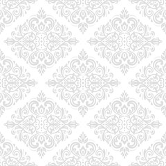 Oriental classic light silver pattern. Seamless abstract background with repeating elements. Orient background