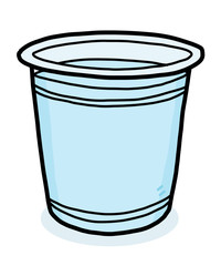 plastic glass / cartoon vector and illustration, hand drawn style, isolated on white background.