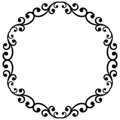 Elegant ornament in classic style. Abstract traditional pattern with oriental elements, Classic black and white vintage round pattern