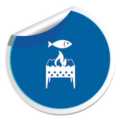 Brazier grill with fish icon