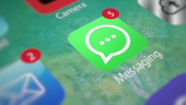 Messaging App. Chat app notifications on smartphone