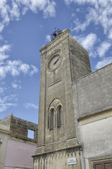 Obraz premium The clock tower of the town of Acaya