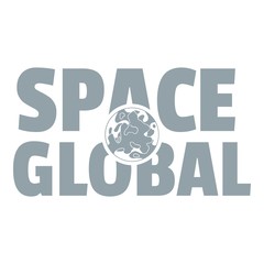 Space clobal logo, simple gray style