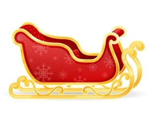 Fotobehang christmas santa claus sleigh stock vector illustration © ArtVisionStudio