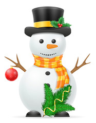 christmas snowman stock vector illustration
