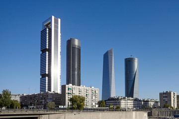 Tall buildings in Madrid Spain