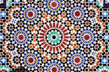 Fototapety  Fragment tradycyjnej mozaiki marokańskiej, Maroko