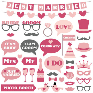 Wedding photo booth props