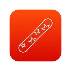 Snowboard icon digital red