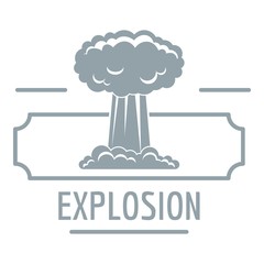 Smoke explosion logo, simple gray style