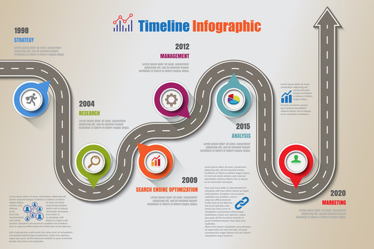 Business Road Map Timeline Infographic Icons Designed For Abstract Background Template Milestone Element Modern Diagram Process Technology Digital Marketing Data Presentation Chart Vector Illustration