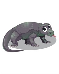 Little cute Monitor with big eyes - vector drawing - isolate white background