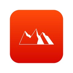 Mountains icon digital red