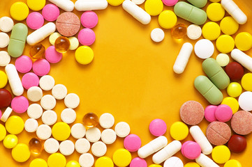 Heap of colorful pills
