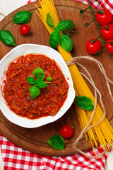 Sauce bolognese..selective focus