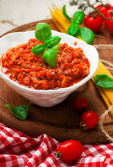 Sauce bolognese..selective focus