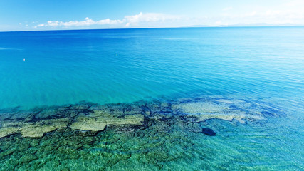 Fototapeta na wymiar Beautiful aerial view of crystal clear ocean waters