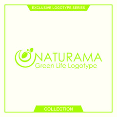 Natural green theme biology life logotype design template