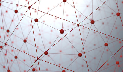 3D Rendering Of Abstract Network Connection Background Closeup