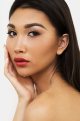 Young Asian pretty business woman close up portrait .