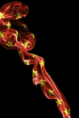 China flag smoke