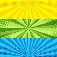 Fototapeta premium Comic book horizontal banners