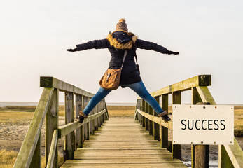 SUCCESS IN LIFE: woman bridging the gap
