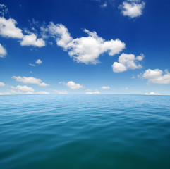 Blue sea water surface