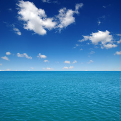 Blue sea water surface