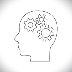 head with gears icon