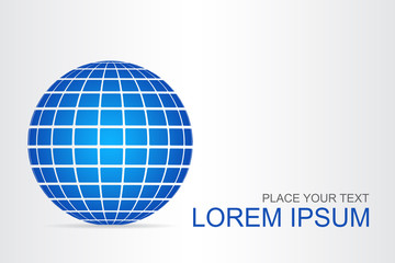 Logo stylized spherical surface with abstract shapes