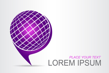 Logo stylized spherical surface with abstract shapes