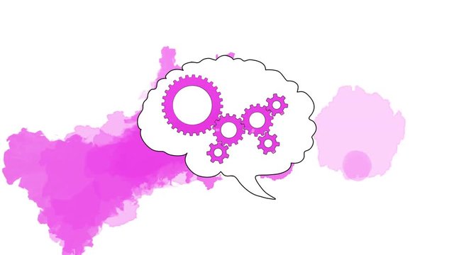 The human brain structure animation illustration