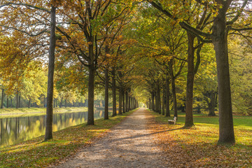 Autumnal impressions in a park, the Karlsaue in Kassel, Germany