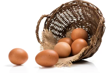 Meubelstickers Fresh farm eggs. © denira